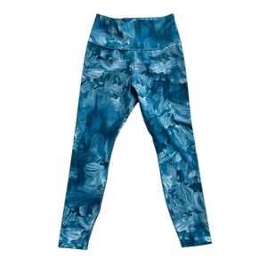 Nike One Women's High-Waisted Teal Blue Print Leggings Size Medium